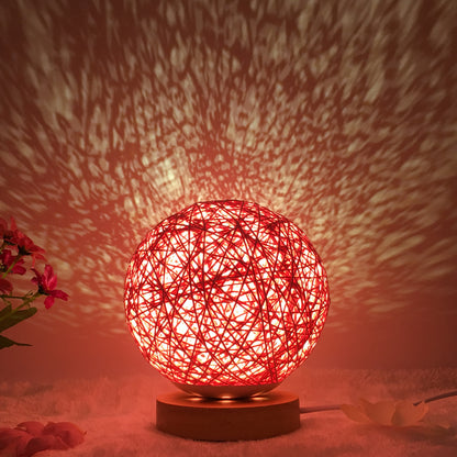 Creative Linen Table Lamp Novel and Unique LED Intelligent USB 7 Color RGB 16 Color Remote Control Rattan Ball Lamp