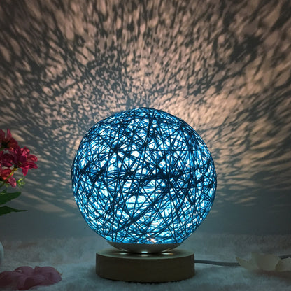 Creative Linen Table Lamp Novel and Unique LED Intelligent USB 7 Color RGB 16 Color Remote Control Rattan Ball Lamp