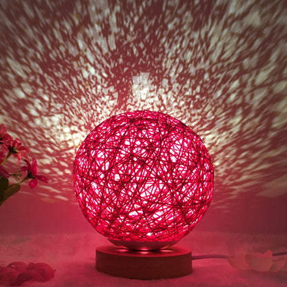 Creative Linen Table Lamp Novel and Unique LED Intelligent USB 7 Color RGB 16 Color Remote Control Rattan Ball Lamp