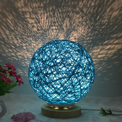 Creative Linen Table Lamp Novel and Unique LED Intelligent USB 7 Color RGB 16 Color Remote Control Rattan Ball Lamp