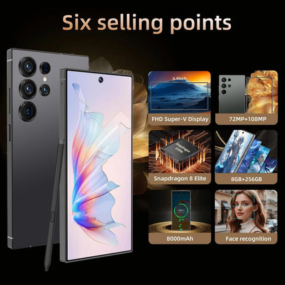 C25 Ultra Cell Phone 5G Mobile Phone 256GB Smartphone With Tool Pen, Android 15